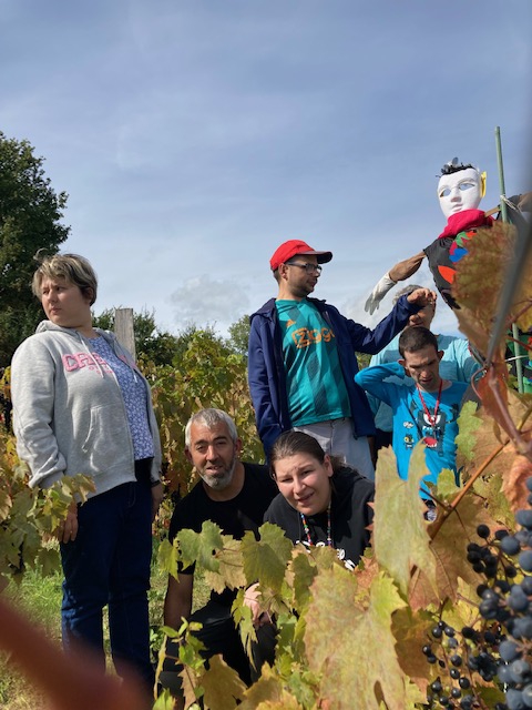 L'équipe de pose avec Jean-Baptiste