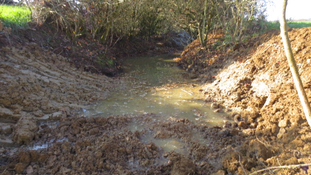 Dés que le ruisseau retrouve son lit, l'eau revient tranquillement pour s'y reposer !