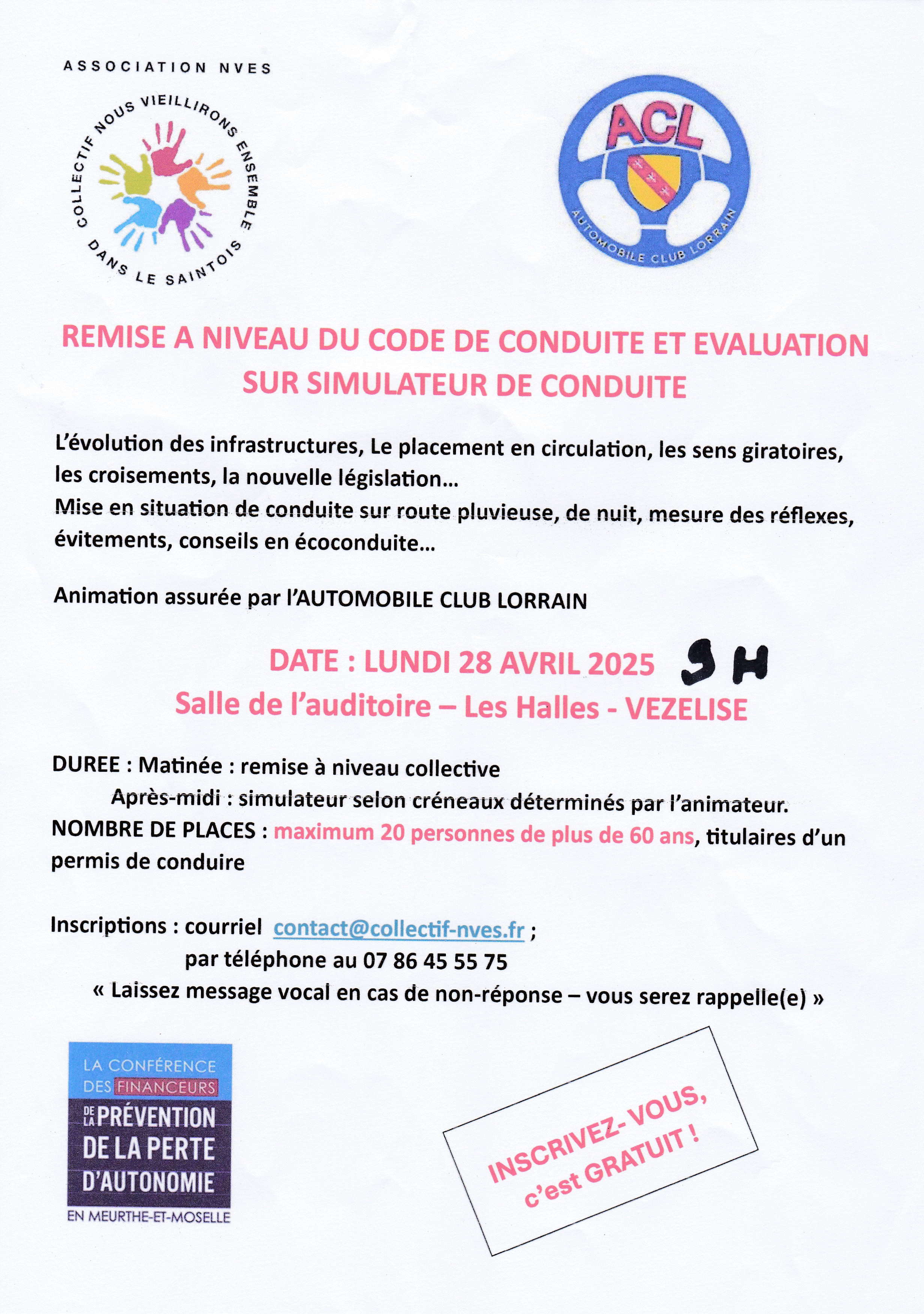 Remise à niveau du code de la route et évaluation sur simulateur de conduite